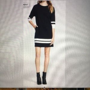 VINCE Black White Stripe Cotton Dress EUC